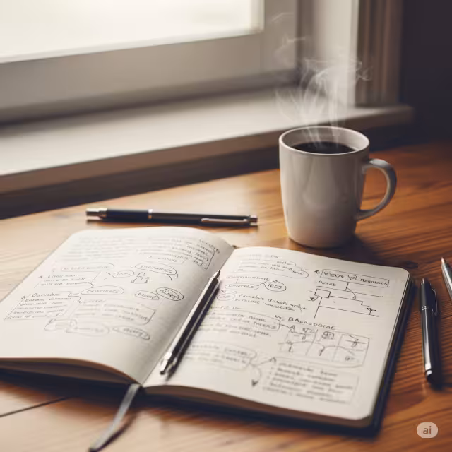 A notebook with informal writing in it.