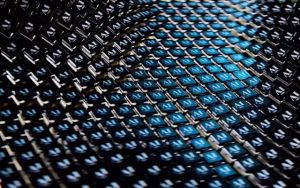 A mosaic of cubes with ai on them.