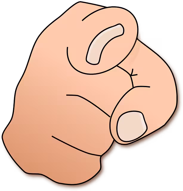 A finger pointing with transparent background to represent an assertive tone.