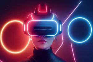 The Narrative Of Success: A Comprehensive Guide To Brand Storytelling 5 A woman with virtual reality goggles.