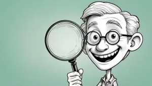 A Comprehensive Guide To Brand Positioning In 7 Steps For Small Businesses 2 A drawing of a man with a magnifying glass with a green background.