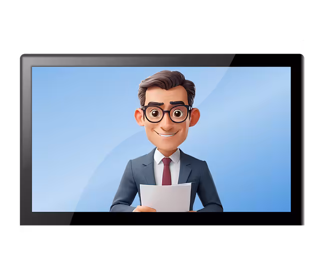 A male virtual news anchor.