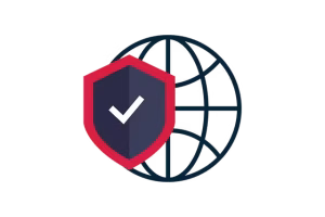 A round trust seal with a shield.