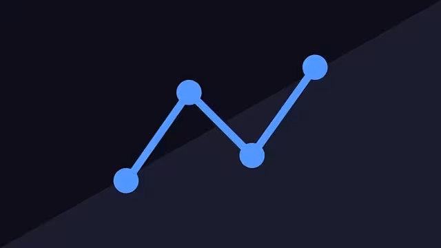 A chart with a blue line for analysis on a black background.