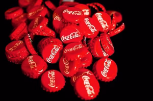Red and white brand colors of coca-cola.
