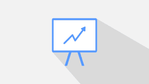 A business chart showing an upward trend in blue.