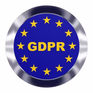 Circular gdpr logo of european union.