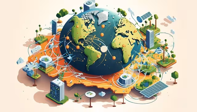 A graphic showing the internet-of-things (iot).