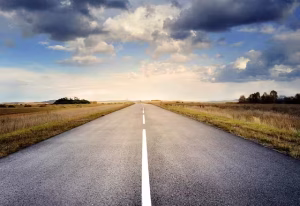 A road going to the horizon.