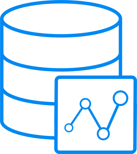 A blue machine learning icon with algorithm symbol.