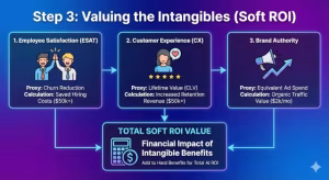 An ai created graphic showing valuing the intangibles of ai.