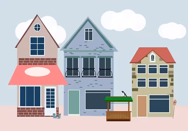A drawing of houses to represent a community.
