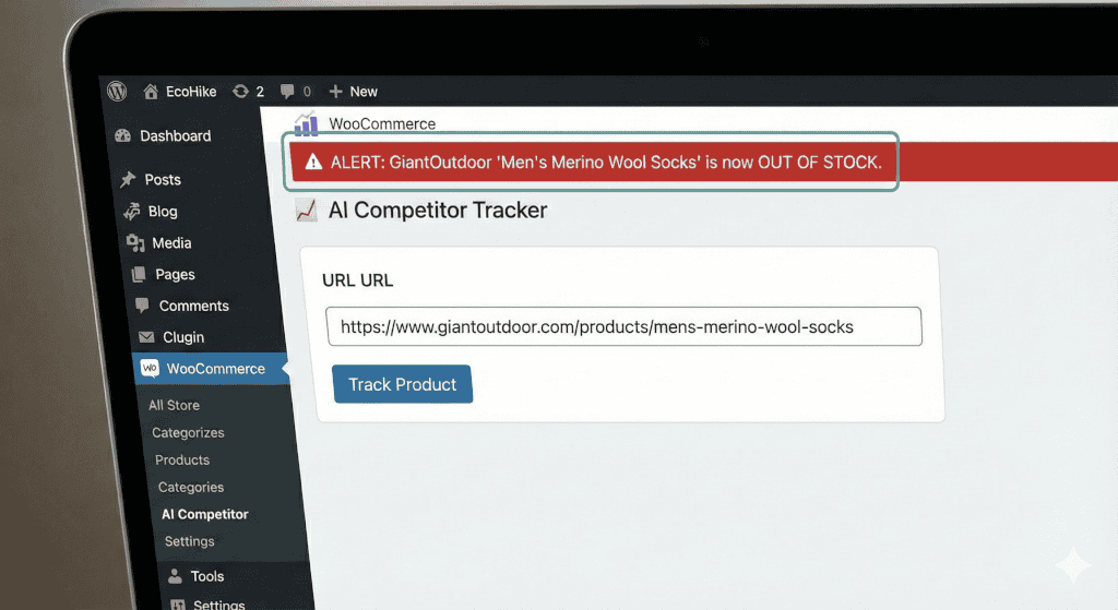The initial out-of-stock alert.