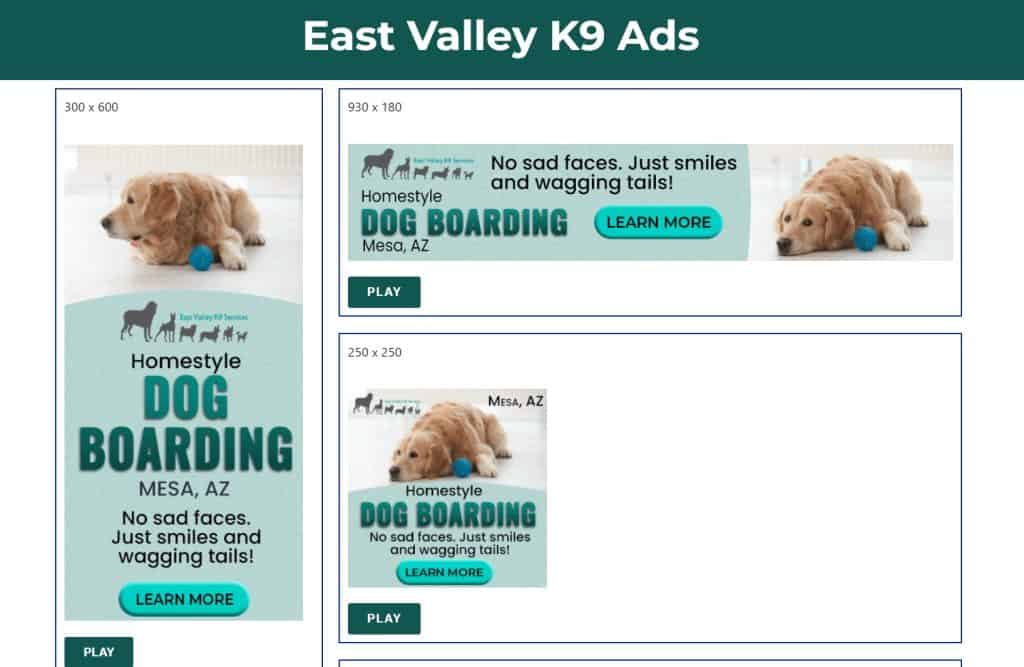 A dog boarding ad.