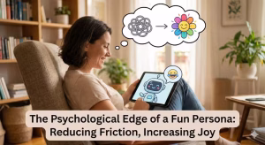 Crafting A Whimsical Tone In Ai Personas: A Proven Guide For 2026 2 A woman looking at a tablet with a whimsical tone.