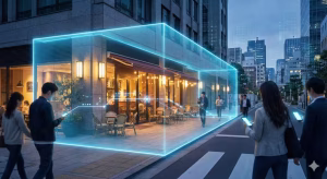 A geofence around a restaurant.