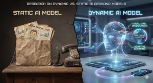 A comparison of dynamic vs static ai personas.